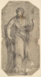 Saint Matthew Holding a Staff and a Book, Turning to the Left, ca. 1540-50