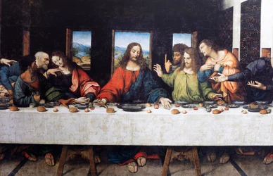 Abbey (Abdij van Tongerlo). Painting. Last Supper. 1506-1507. (Detail)