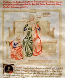 Allegory of the Dialectic in Chansonne des sept Vertus et des sept Arts liberales destinee a Bruzio Visconti