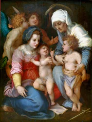 Madonna and Child with Saint Elizabeth, Saint John and two angels
