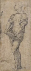 Standing youth holding a book, ca 1515