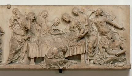 Relief showing the death of Francesca Tornabuoni