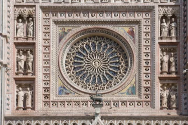 Rose window, Santa Maria Assunta Cathedral, Orvieto, Umbria, Italy