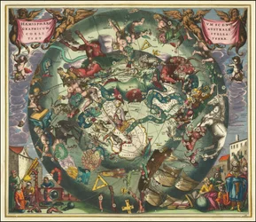 Celestial Map of the Southern Sky by Andreas Cellarius (1660)