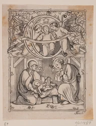 Initials with Depictions of the Annunciation and the Birth of Jesus