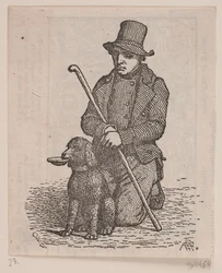 Kneeling Beggar with Poodle