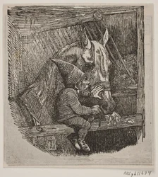 The Nisse in Tirup Feeding the White Mare