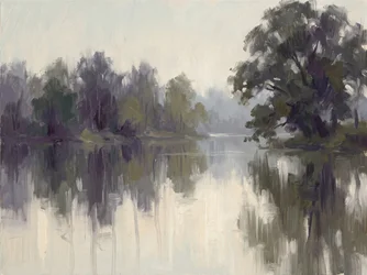 Misty River Reflections