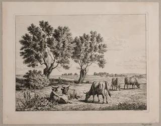 Landscape with Grazing Cattle