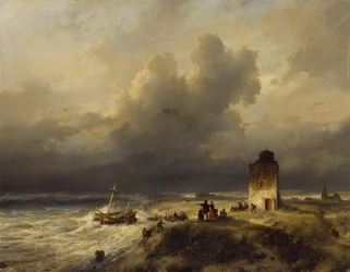 The Stranding of a Ship at Scheveningen in Stormy Weather