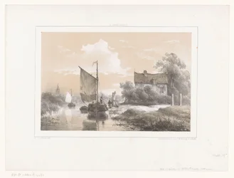 Man on a Moored Sailboat in Conversation with a Woman