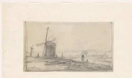 Sketch of a Landscape with a Mill on the Left