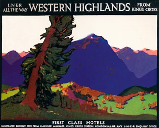Western Highlands - First Class Hotels - British Poster