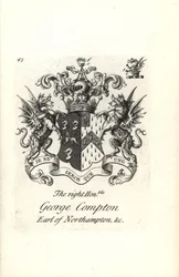 Coat of Arms and Crest of George Compton, 6th Earl of Northampton
