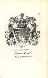 Coat of Arms and Crest of James Cecil, 5th Earl of Salisbury