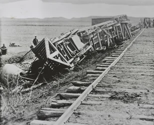 Derailed train, Manassas, Virginia