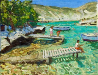 Fishing from the jetty, Milos, Greece, 2018-2019