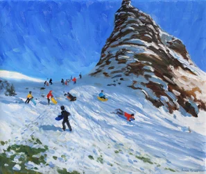 Sledging, Chrome Hill, Derbyshire, Peak District