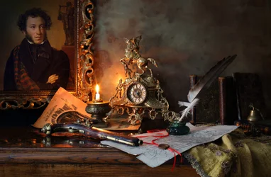 Candlelit Literary Desk