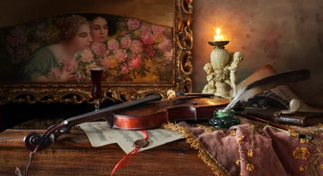 Candlelit Music Still Life