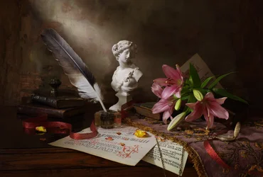 Quill and Pink Lilies