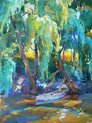 Boat Beneath Willows