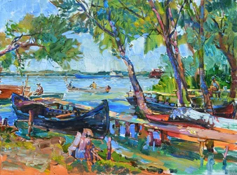 Vibrant Riverside Boats