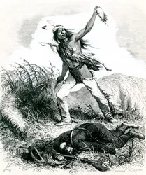 Indian Scalping the Dead Enemy