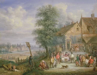 A Feast at Harvest-Time with the House of Drij Toren in the Background
