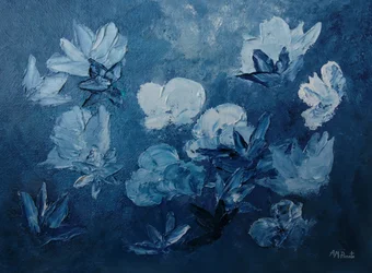 Blue Abstract Flowers
