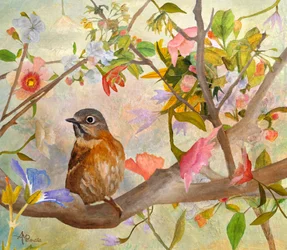 Charming Bird in Bloom