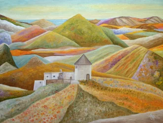 Colorful Hillside Mill