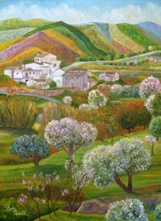 Colorful Spring Village