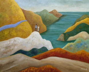 Couple Overlooking Coastal View