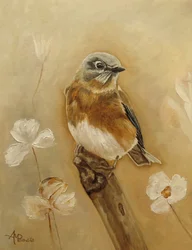Gentle Bird and Flowers
