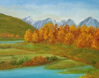 Golden Autumn River Valley