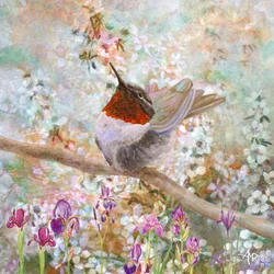 Hummingbird In Bloom