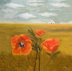 Orange Poppies Countryside