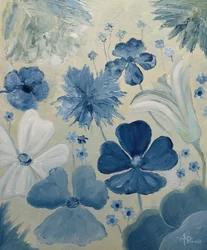 Soft Blue Garden Flowers