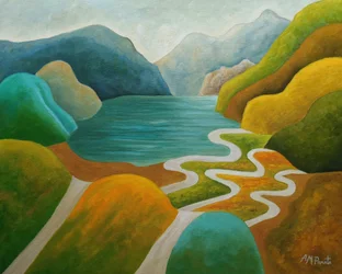 Vibrant Hillside Path