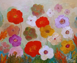 Vibrant Painted Flowers