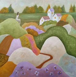 Whimsical Village Landscape