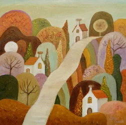 Whimsical Village Path