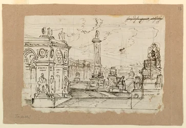 Stage Design, Group of Antique Monuments