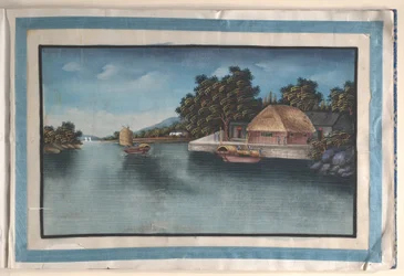 Album Containing Twelve Paintings of Scenes Along a River