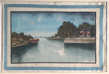 Album Containing Twelve Paintings of Scenes Along a River