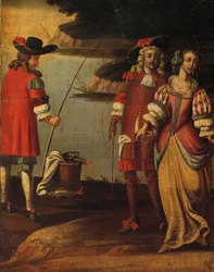 Four-fold double-sided screen, c.1700 (detail)