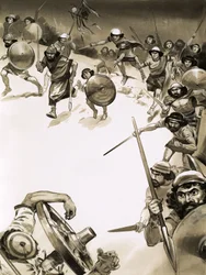 Ancient Britons Attacking Romans (?)