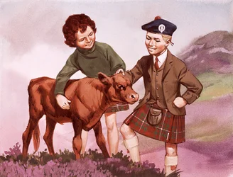 Scottish Children in Their National Costume
