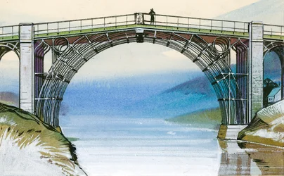 The First Iron Bridge in Britain, at Ironbridge Gorge